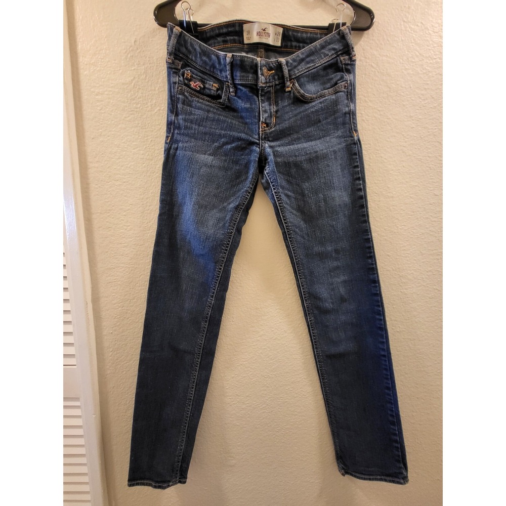 Hollister CA Slim Straight Jeans, Women's/Girl's 3R,W26 L33, Blue Denim
